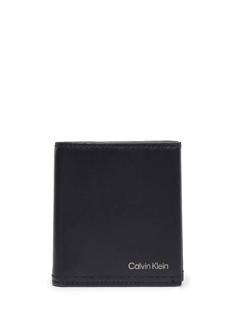 Wallet Leather Calvin klein jeans Black duo stitch K510324