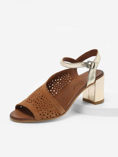 Heeled Sandals California In Leather Lune et l'autre Brown women 23WY3800 other view 1