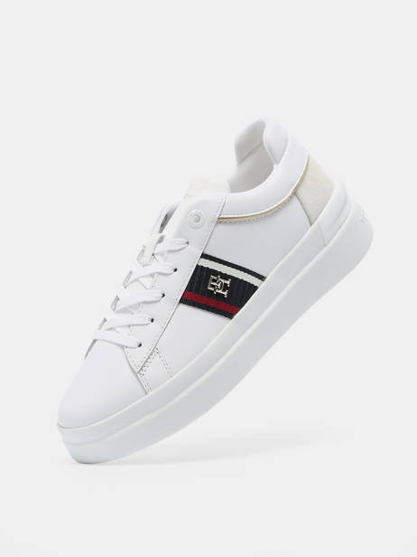 Sneakers In Leather Tommy hilfiger White women 7387YBS other view 1