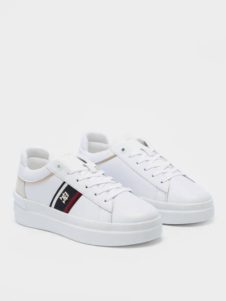 Sneakers In Leather Tommy hilfiger White women 7387YBS other view 3
