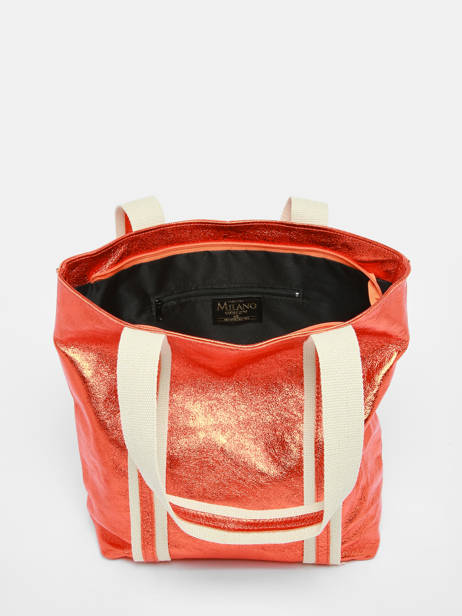 A4 Size Shoulder Bag Nine Leather Milano Orange nine NI23065 other view 3