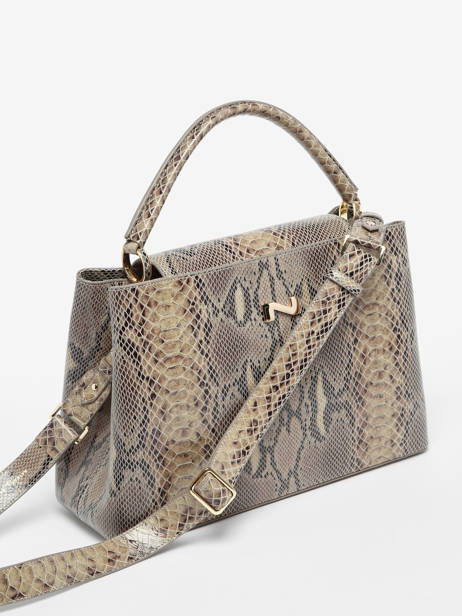 Leather Violet Python Top-handle Bag Nathan baume Beige reptile 1PY other view 3